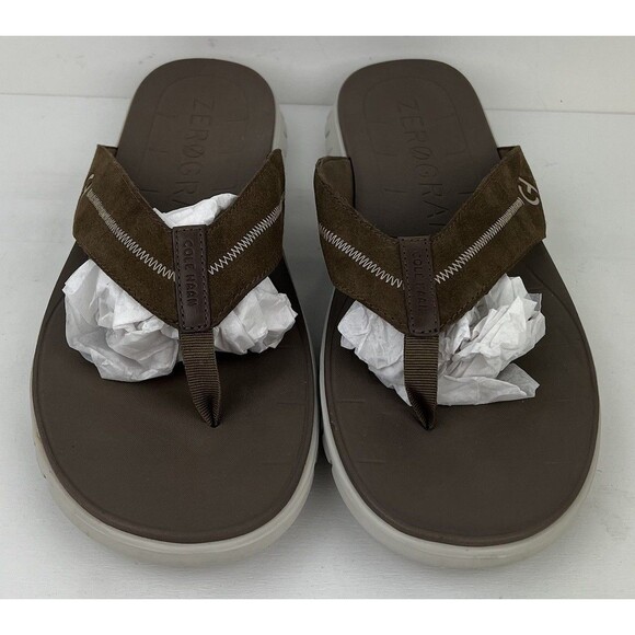 Cole Haan Zerogrand Thong Sandals Flip Flops Mens Size 13M Brown Leather Comfort main image 4